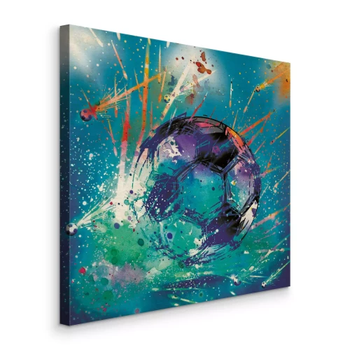 Canvas Voetbal in een abstracte compositie
