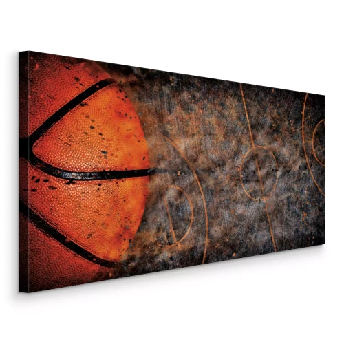 Canvas Een deel van de bal en de lijnen van het speelveld