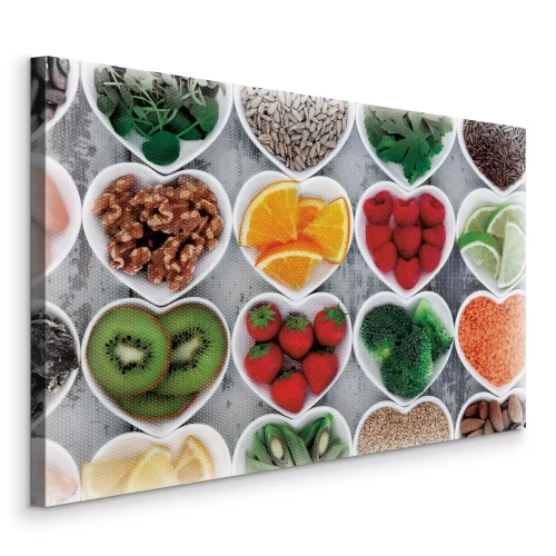 Canvas Verschillende soorten fruit en groenten