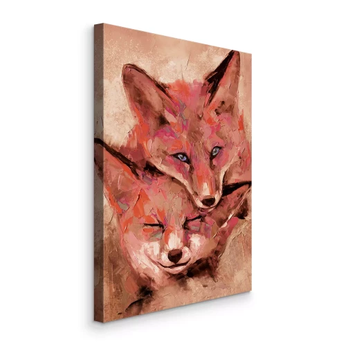 Canvas Herfstvrede en vossenvriendschap