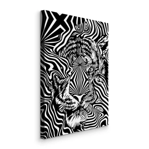 Canvas Wilde kattenblik in illusie