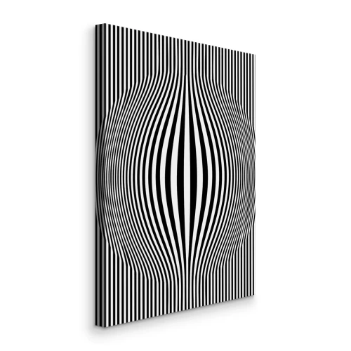 Canvas Uitbreidende cirkel op een zwart-witte achtergrond