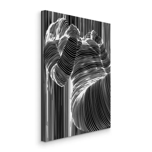 Canvas Abstract silhouet van een vrouw met strepen