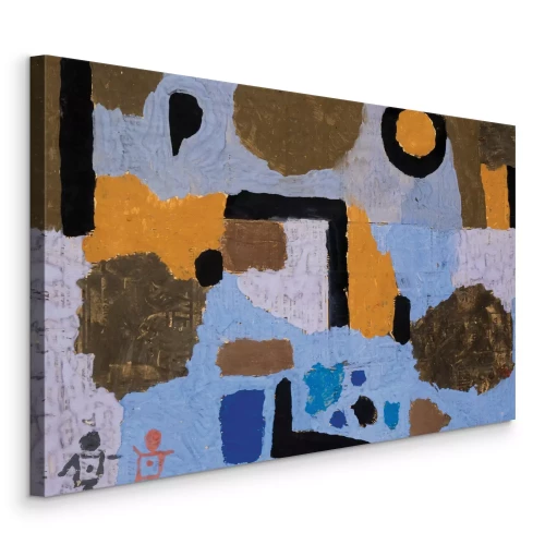 Canvas Zwarte lijnen en kleurrijke abstracte vormen