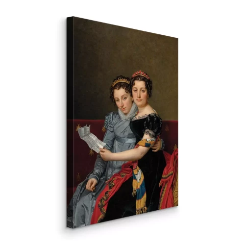 Canvas Vrouwen met een brief op een rode bank