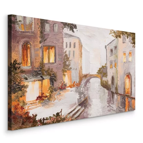 Canvas Pittoreske uitzichten op Venetiaanse gebouwen