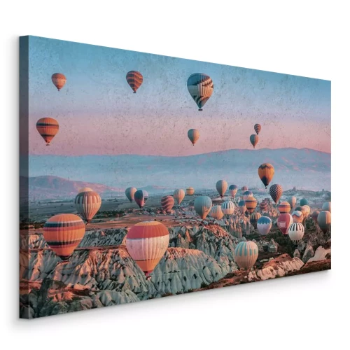 Canvas Een magisch ballonspektakel boven de rotsen van Cappadocië