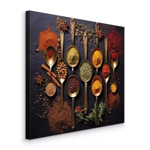 Canvas Aromatische kruiden in verschillende kleuren