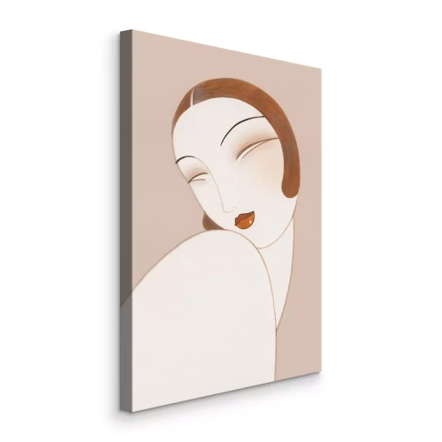 Canvas Abstract portret van een vrouw met geometrische vormen