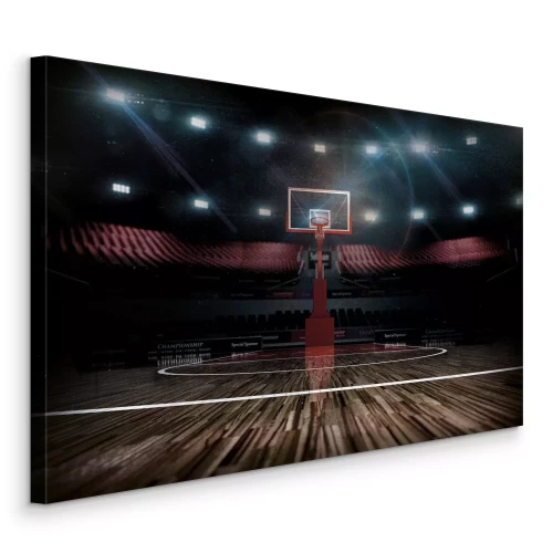 Canvas Een mand in het midden van de verlichte hal