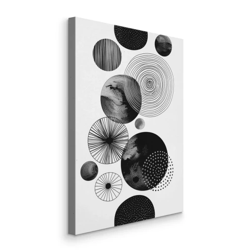 Canvas Abstract sterrenstelsel van geometrische bollen