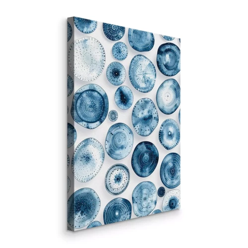 Canvas Subtiele aquarelblauwe druppels