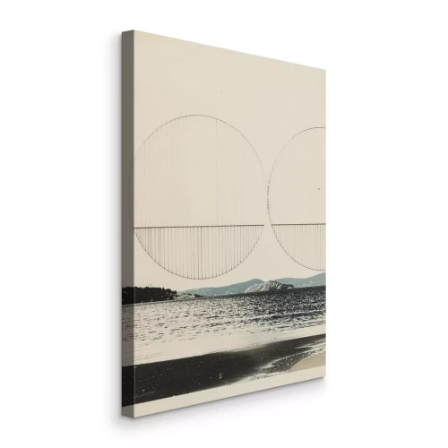 Canvas Minimalistische zonnen boven de zeelijn