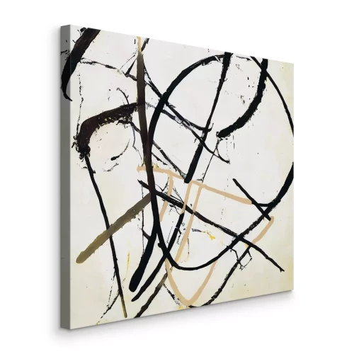 Canvas Dynamische strepen in wit en zwart