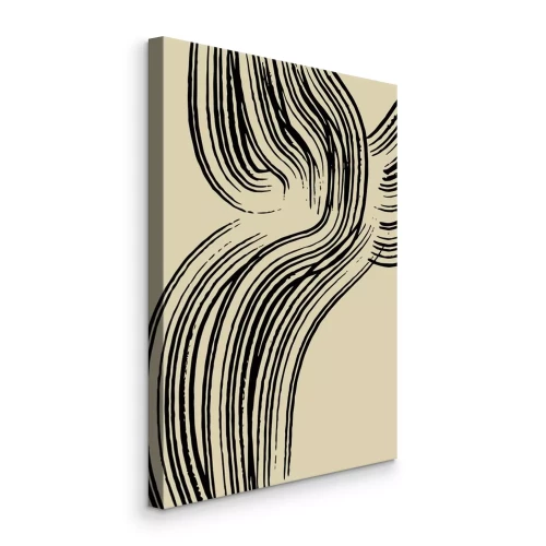 Canvas Een zachte golf van zwarte contouren