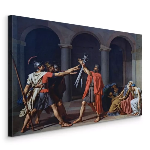 Canvas Mannen in wapens en vrouwen in verdriet De eed van de Horatii