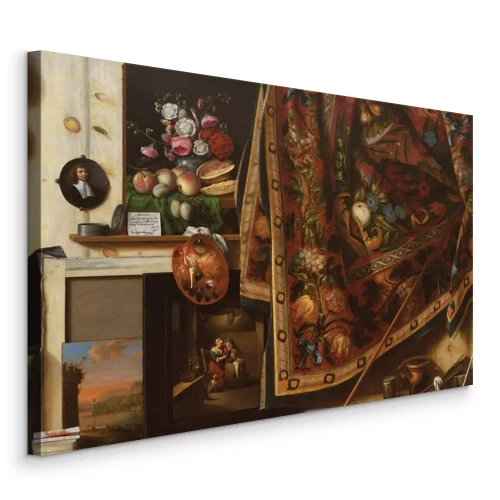 Canvas Barokke schilderijen met bloemen en fruit