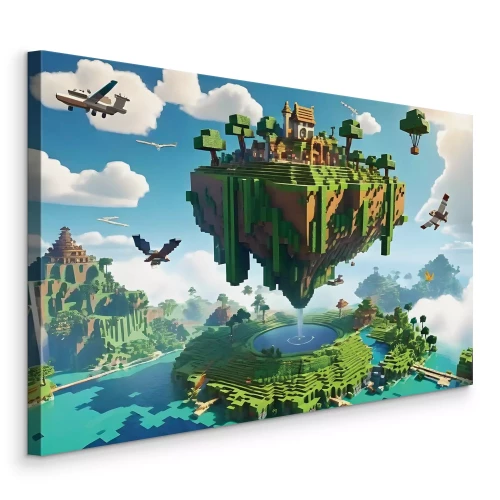 Canvas Een digitale wereld van bouwen en overleven