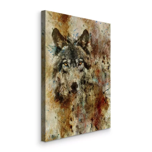 Canvas Het majestueuze beeld van de wolf in de kunst