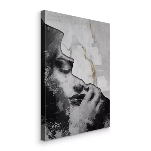 Canvas Artistiek portret van een vrouw met een marmerpatroon