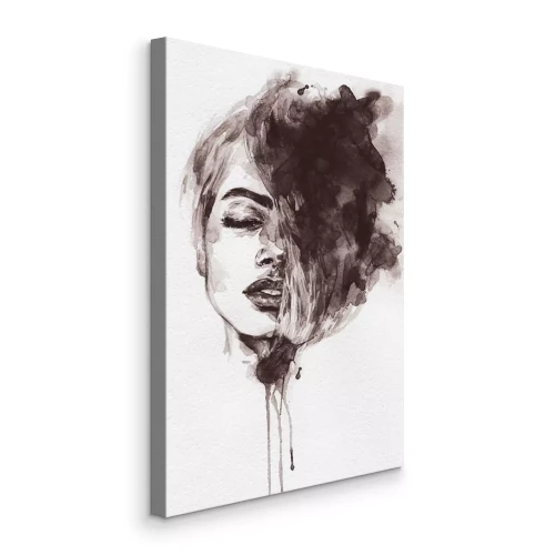 Canvas Portret van een vrouw in grijstinten