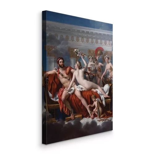 Canvas Mythologische scène met Mars en Venus en het gevolg van de Gratiën