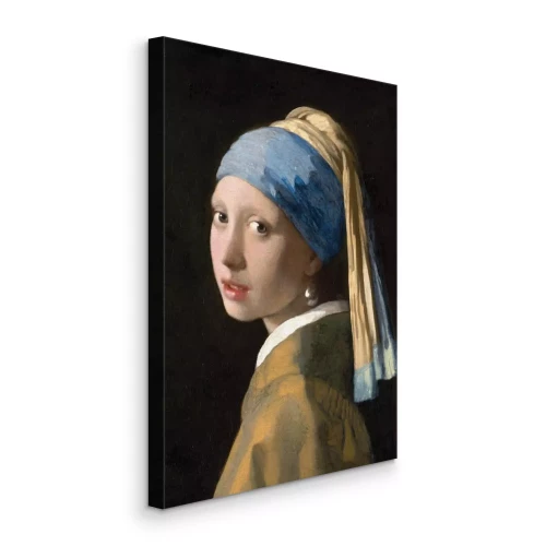 Canvas Reproductie van het werk van Jan Vermeer Meisje met de parel