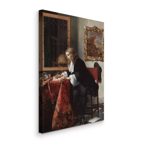 Canvas Gabriel Metsu Man schrijft een brief reproductie