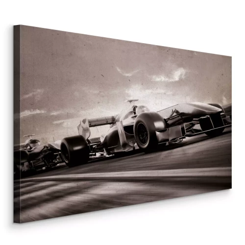 Canvas Een seizoen vol klassieke auto&#39;s in retrostijl