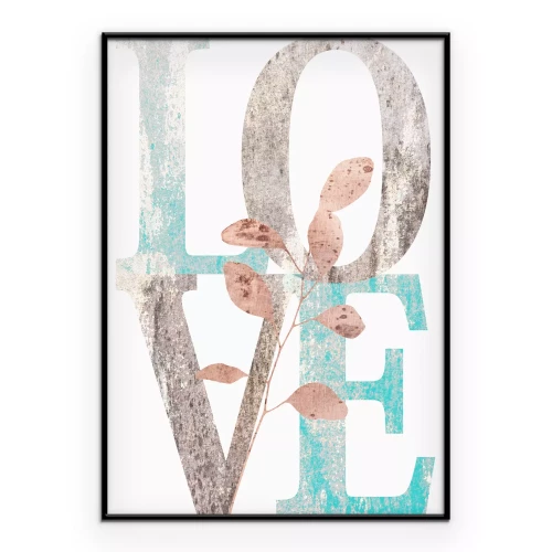 Poster Liefdesinscriptie decoratieve typografie