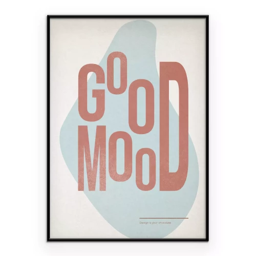 Poster Goede humeur typografie op een vlekkenachtergrond