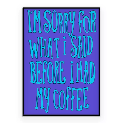 Poster Tekst over koffie grappige typografie