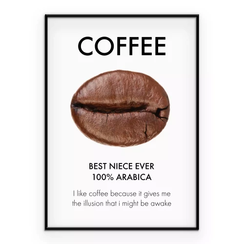 Poster De koffieboon onder de typografie