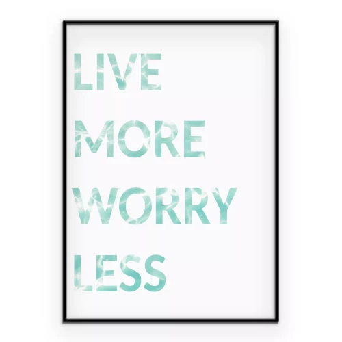 Poster Minimalistische afbeelding met een slogan over het leven