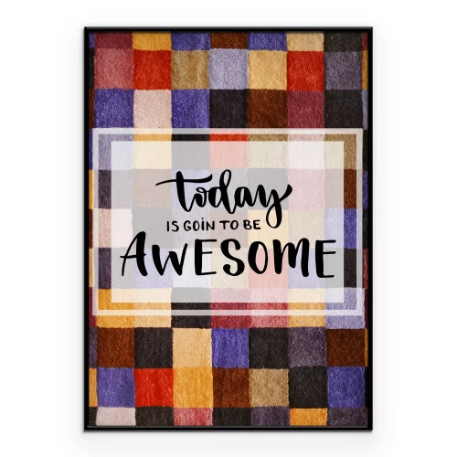 Poster Geometrische afbeelding met een positieve slogan