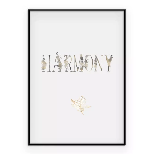 Poster Subtiele typografie met een slogan over harmonie