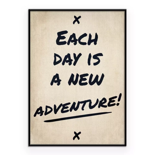 Poster Een energieke inscriptie over een nieuw avontuur