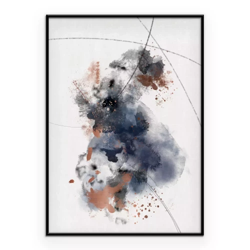 Poster Een subtiele aquarelcompositie van vlekken