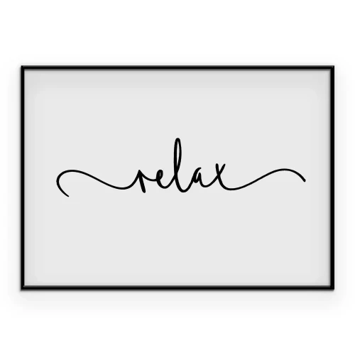 Poster Minimalistische graphics met de slogan relax