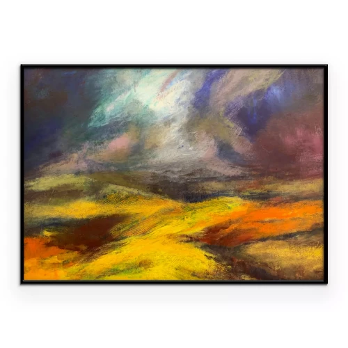 Poster Een heuvellandschap in expressieve stijl