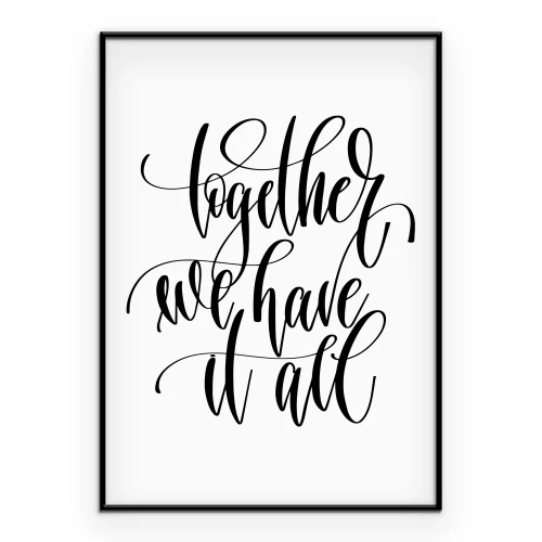 Poster Decoratieve typografie over de kracht van samenzijn