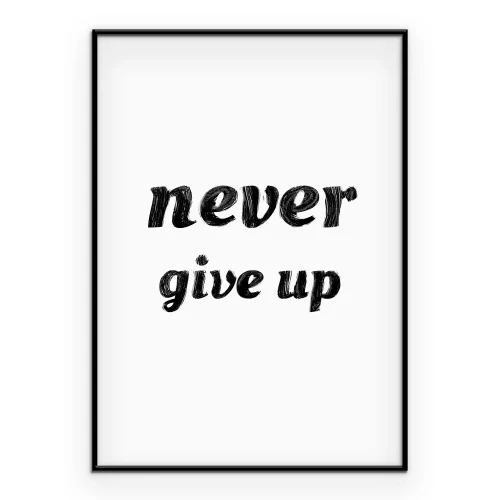 Poster Zwarte letters over kracht op een witte achtergrond