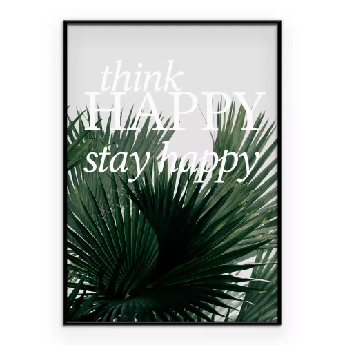 Poster Een plantenmotief met een positieve slogan