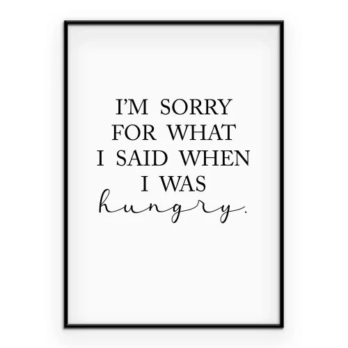 Poster Grappige keuken zwarte letters