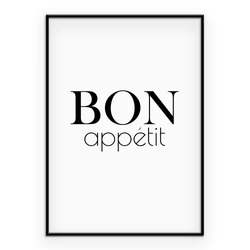 Poster Stijlvolle Franse tekst Bon appétit