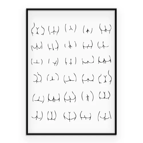 Poster Geschetste vrouwelijke silhouetten