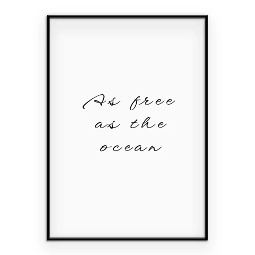 Poster Een subtiele zwart-witte inscriptie over vrijheid