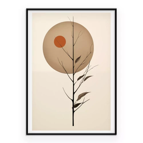 Poster Stilleven met een decoratief motief van een volle maan