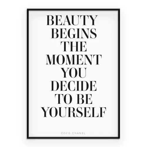 Poster Zwarte letters over de vreugde van jezelf zijn