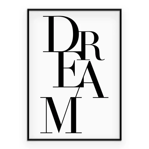 Poster Zwarte inscriptie over dromen